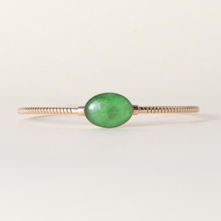 Estate 18K Rose Gold Fidia Italian Tubogas Green Thin Bangle