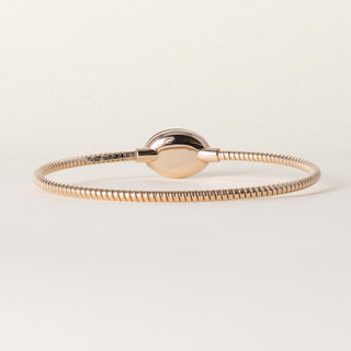Estate 18K Rose Gold Fidia Italian Tubogas Green Thin Bangle