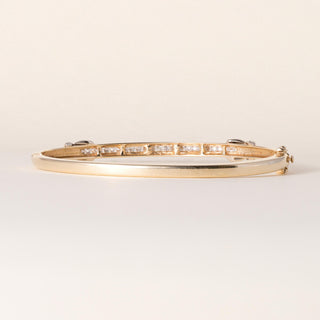 Vintage 14K Gold Channel Set 0.50 Carats Diamond X Bangle