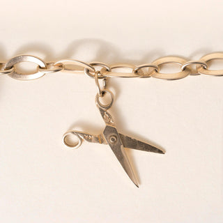 Vintage 14K Yellow Gold Multi Objects Charm Bracelet
