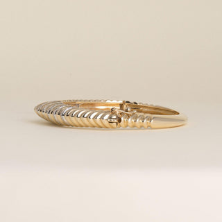 Vintage 1990s 14K Gold 1.50 Carats Diamond Rope Bangle Bracelet