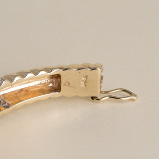 Vintage 1990s 14K Gold 1.50 Carats Diamond Rope Bangle Bracelet