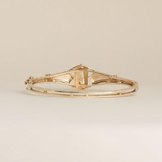 Vintage 1970s 14K Yellow Gold 0.60 Carat Diamond Filigree Bangle Bracelet