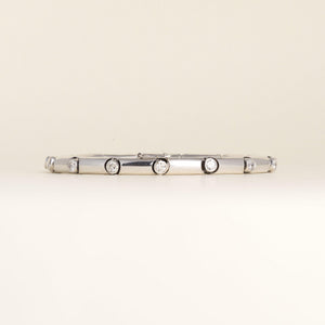Vintage White Gold 1.95 Carat Diamond Bezel Tube Link Bracelet