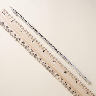 Vintage White Gold 1.95 Carat Diamond Bezel Tube Link Bracelet
