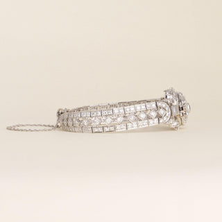 Vintage Platinum  Girard Perregaux Ladies Hidden Watch 7 ct Diamond Bracelet