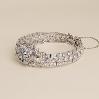 Vintage Platinum  Girard Perregaux Ladies Hidden Watch 7 ct Diamond Bracelet