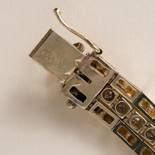 Vintage 1970s Chunky 14K Gold 1CT Diamond Fancy Link Bracelet