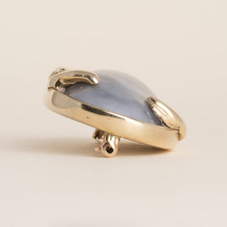Vintage 1960s Mid Century Artisan 13K Gold Mabé Pearl Freeform Prong Brooch Pin