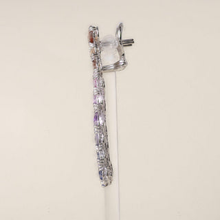 Estate 18K Portrait Cut 14.44 Carats Sapphire & Garnet Ombre Earrings