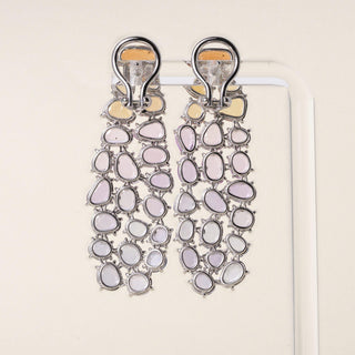 Estate 18K Portrait Cut 14.44 Carats Sapphire & Garnet Ombre Earrings