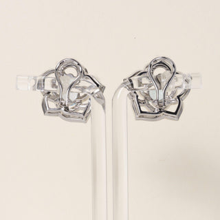 Estate Platinum 1.44ct Blue Topaz & Diamond Flower Clip-On Earrings