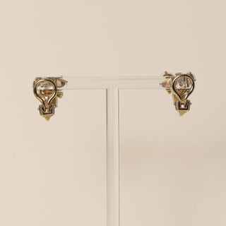 Vintage Australian Opal and Diamond Cluster Earrings 17K Gold Earrings