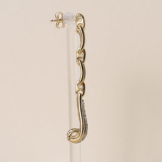 Vintage 14K/17K Gold 0.60 Carats Pave Diamond Drop Chain Link Earrings