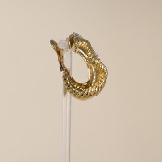 Vintage 1960s David Webb 18K Gold 3.35 CT Diamond Clip-On Huggie Earrings