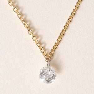 18k YG 0.45ct Old European Cut Pierced Diamond Necklace