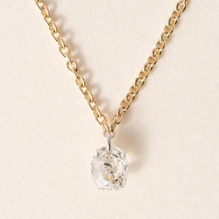 18K Gold 0.46 Carat Old Mine Cut Pierced Diamond Necklace