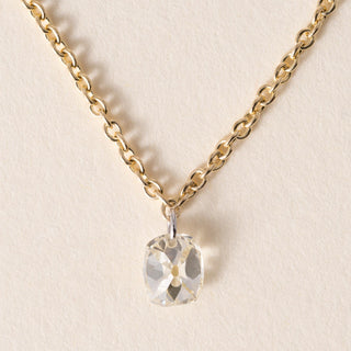 18K Gold 0.46 Carat Old Mine Cut Pierced Diamond Necklace