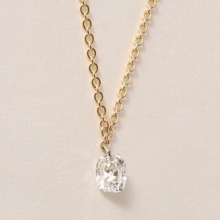 18K Gold 0.46 Carat Old Mine Cut Pierced Diamond Necklace