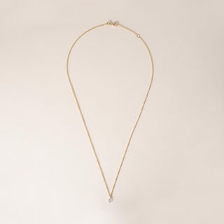 18K YG 0.46 Carat Round Brilliant Floating Diamond Pierced Necklace
