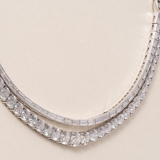 18K WG Double row Diamond Necklace 32.30 Carats