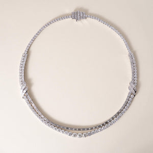 18K WG Double row Diamond Necklace 32.30 Carats