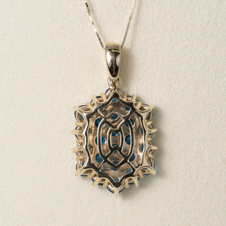 Vintage 14K Gold 5 Carats Vivid Topaz Cluster Pendant Necklace