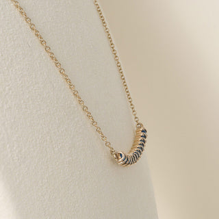 Estate 14K Gold 0.78 Carats Topaz Curved Bar Pendant Necklace