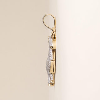 Vintage 1980s 10K Two-Tone Gold 4-Carat Diamond Horse Pendant Charm