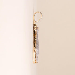 Vintage 1980s 10K Two-Tone Gold 4-Carat Diamond Horse Pendant Charm