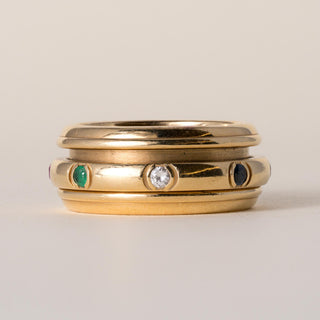 Piaget Possession 18K Gold Diamond and Gemstone Spinner Ring Band