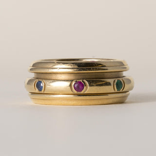 Piaget Possession 18K Gold Diamond and Gemstone Spinner Ring Band