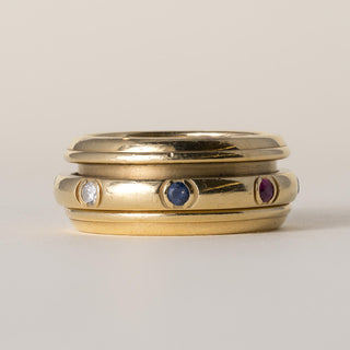 Piaget Possession 18K Gold Diamond and Gemstone Spinner Ring Band