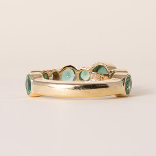 Estate Elena Votsi Emerald and Diamond Bezel Flow Ring