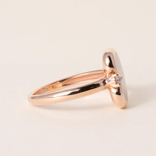 FIDIA Firenze Pink Enamel Heart & Diamond Ring in 18K Rose Gold