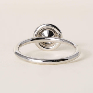 Vintage Inspired Platinum Pink Enamel Halo and Diamond Pace Circle Ring