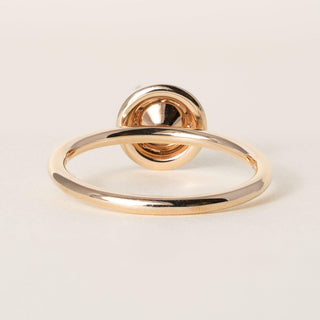 Estate 18K Rose Gold Copper Enamel Halo 0.29 Carats Diamond Ring