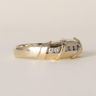 Vintage 14K Gold 0.40 Carats Channel-Set Diamond Station Band Ring