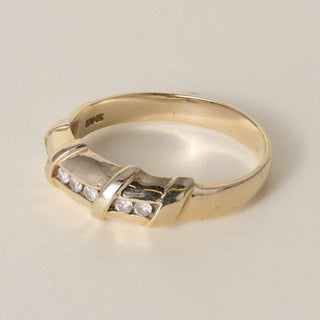 Vintage 14K Gold 0.40 Carats Channel-Set Diamond Station Band Ring