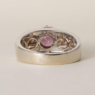 Estate 14K Two-Tone Gold 3.25 Carat Oval Purple Spinel and Diamond Band Ring