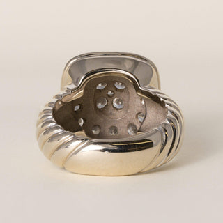 Vintage 1990s Marinelli 2.51 Carats Diamond 18K Yellow Gold Cocktail Ring
