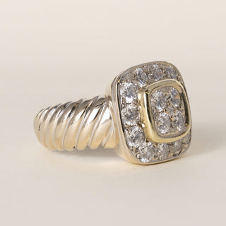 Vintage 1990s Marinelli 2.51 Carats Diamond 18K Yellow Gold Cocktail Ring