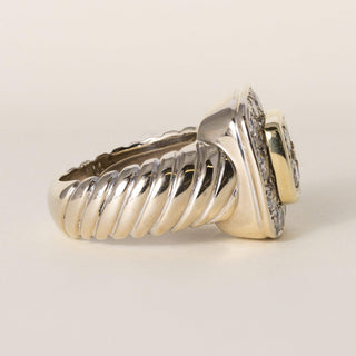 Vintage 1990s Marinelli 2.51 Carats Diamond 18K Yellow Gold Cocktail Ring