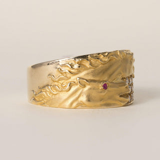 Carrera y Carrera 18K Gold 0.44 CTW Diamond and Pink Sapphire Double Horse Heads