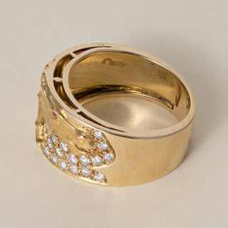 Carrera y Carrera 18K Gold 0.44 CTW Diamond and Pink Sapphire Double Horse Heads