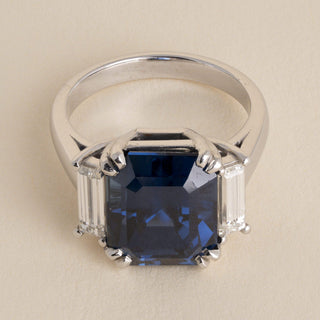Estate Platinum 9CT Thai Blue Sapphire No Heat Cocktail Ring, AGL Certified
