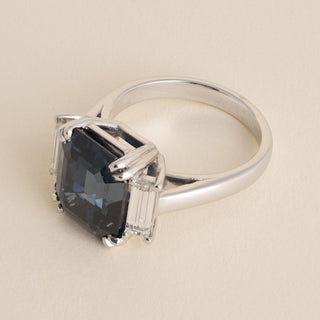 Estate Platinum 9CT Thai Blue Sapphire No Heat Cocktail Ring, AGL Certified