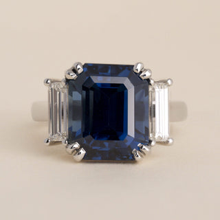 Estate Platinum 9CT Thai Blue Sapphire No Heat Cocktail Ring, AGL Certified