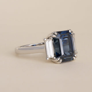 Estate Platinum 9CT Thai Blue Sapphire No Heat Cocktail Ring, AGL Certified