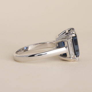 Estate Platinum 9CT Thai Blue Sapphire No Heat Cocktail Ring, AGL Certified
